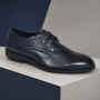 Pantofi Derby bărbați bleumarin din piele naturală cu perforații ROME177BL